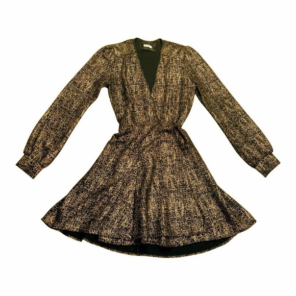 Reformation Dresses & Skirts - Reformation Gold & Black Wrap Mini Dress